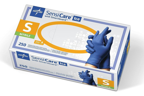 Medline Sensicare Guantes De Examen De Nitrilo Azul Hielo, 2