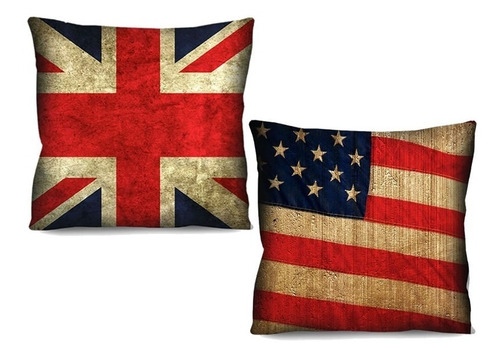 Kit Almofadas Decorativas Inglaterra E Estados Unidos 42cm