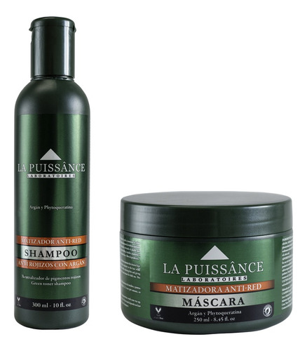 Kit Shampoo + Baño Matizador La Puissance Anti Red Con Argan