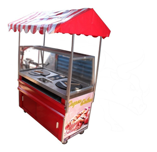 Carrito De Crepas Doble Callejero | Creperas De 40cm | Stand