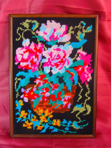 El Arcon Cuadro Tapiz Tejido Motivo Flores De Colores 6005