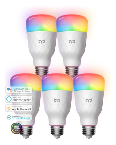 Kit X5 Lampara Led Wifi Inteligente Color Yeelight Homekit