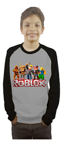 Polera Roblox Niños Manga Larga Raglan Estampada Dtf Cod 001