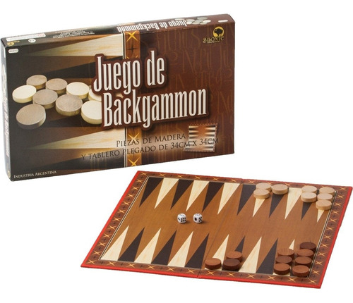 Backgammon Juego De Mesa Piezas Madera Bisonte Original
