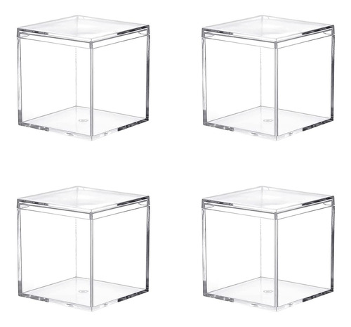 Cubo Cuadrado De Plástico Acrílico Transparente, Paqu...