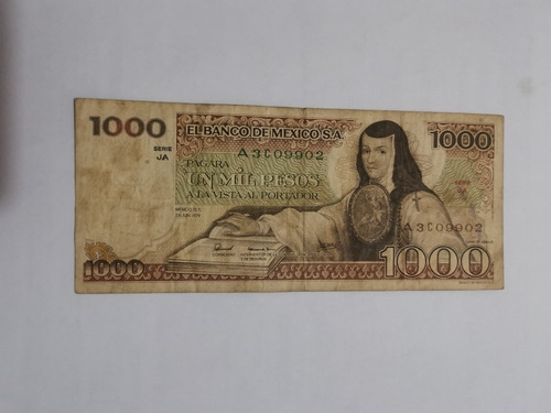 Billete De 1000 Pesos/ Sor Juana Inés De La Cruz