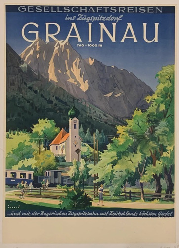 Grainau Baviera Alemania - Afiche 1935 - Lámina 45x30 Cm.