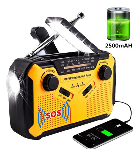 Radio Emergencia Fm,am Alimentada Por Energía Solar Sy-369