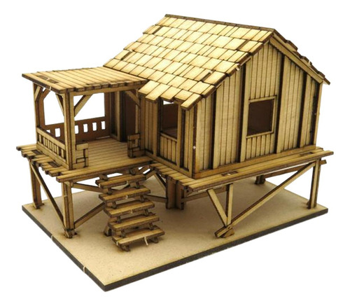 Casa De Rompecabezas 3d De Madera 1/72 Cabaña De Estilo A
