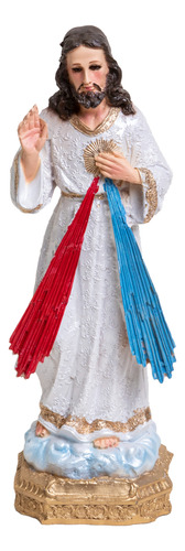 Jesús Señor De La Misericordia Figura Resina Aerografo 29cm.