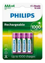 Comprar Pilas Recargables Aaa Philips 1000 Mah Blister X4 Originales