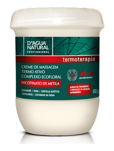 Creme Massagem Termo Ativo Ecofloral 650g Dagua Natural