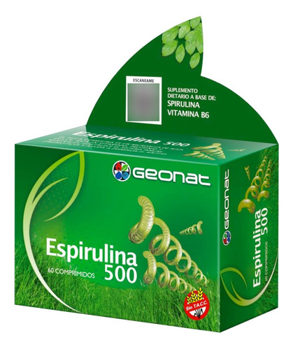 Geonat Espirulina 500 Disminuye Apetito 60 Comp Vitaminas