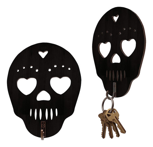 Skull Key Holder - Juego De 2 Ganchos De Llave Gótica Para L