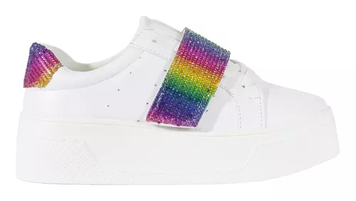 Traer Mirar furtivamente Interpersonal Tenis Plataforma Arcoiris | MercadoLibre 📦