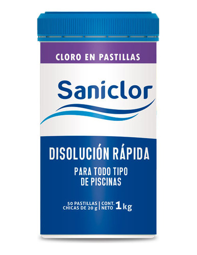 Pastillas Cloro Para Piscina Disolución Rápida Saniclor 1 Kg