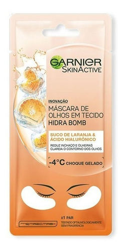 Máscara De Olhos Em Tecido Hidra Bomb Vitamina C 6g Garnier