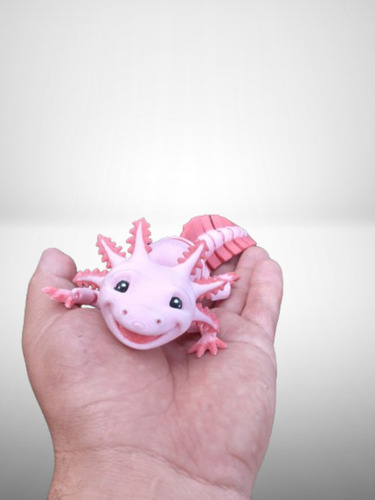 Juguete Axolote Sonriente Articulado Impreso En 3d
