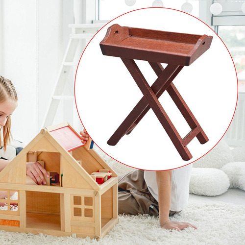 4 Conjunto De Muebles Para Casa De Muñecas En Color Café