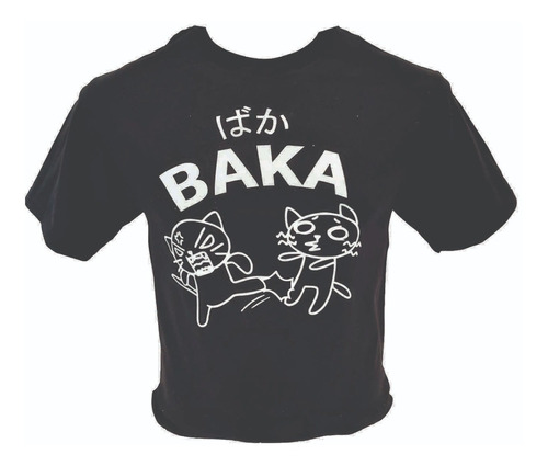 Playera Neko Baka Japon Anime Manga Gato Cat Dark 