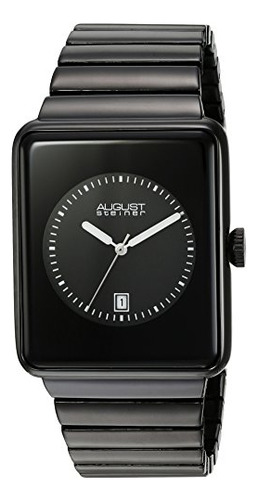 Agosto Steiner Hombres De Reloj Rectangular - Único Dial Y E