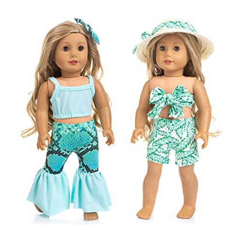 2 Juegos De Ropa De Playa Hawaiana De American Doll Y A...