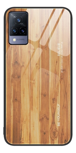 Estuche De Vidrio De Grano De Madera Para Vivo V21