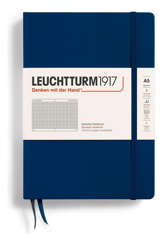 Cuaderno Leuchtturm1917 Medium A5 Tapa Dura Cuadriculado_az.