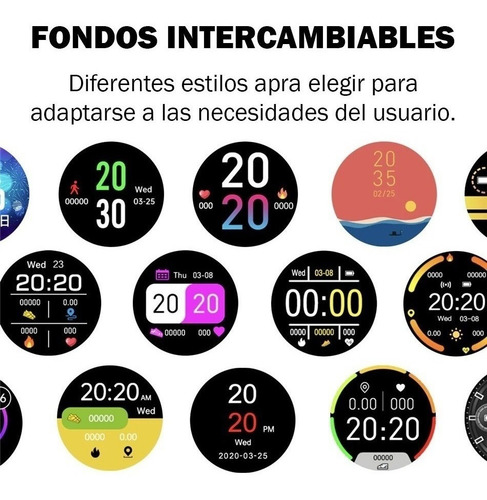 Imagen 9 de 10 de Reloj Smartwatch Tactil Bluetooth Calorias Pasos Sueño