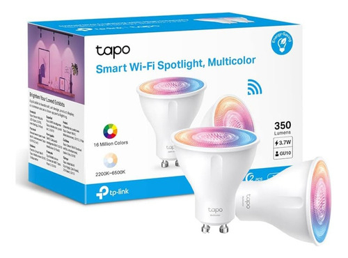 Lámpara Led Wi-fi Tp-link Tapo L630 Gu10 Dicroica Rgb Pack 2