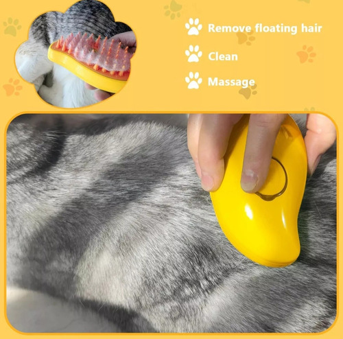 Pente Escova Massagem Com Spray Elétrico Recarga Usb P Pets