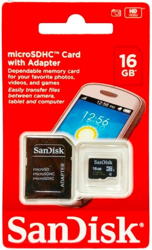 Imagem 1 de 2 de Cartão De Memória Micro Sd 16gb Sandisk 100%original Lacrado