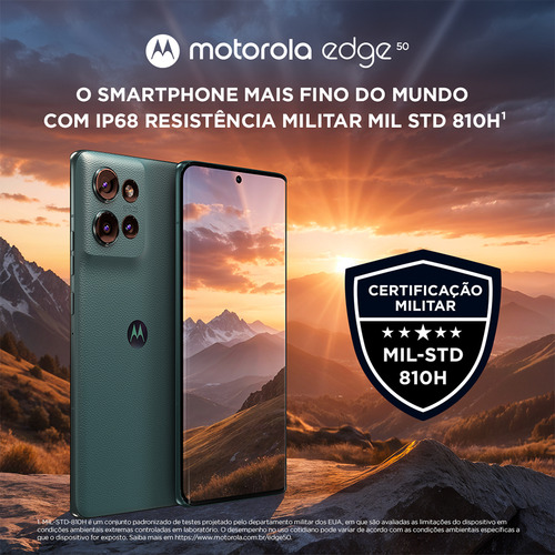 Smartphone Motorola Edge 50 5g - 256gb 24gb Ram Boost 50mp Sony Camera Moto Ai Ip68 Nfc - Peach Fuzz Vegan Leather - Bom (Recondicionado)
