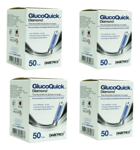 Tiras Glucoquick Diamond Por 200 Unidades 