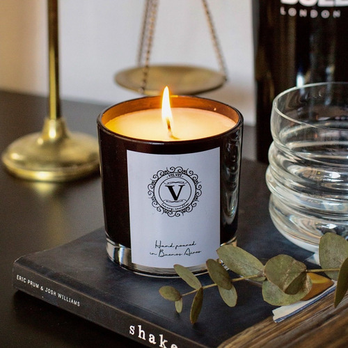 Imagen 1 de 10 de Vela De Soja Aromática Decorativa Y De Noche Vidrio 250ml