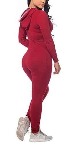 Imagen 3 de 6 de Coolooc Mono Con Capucha Para Mujer Manga Larga Bolsillos Co
