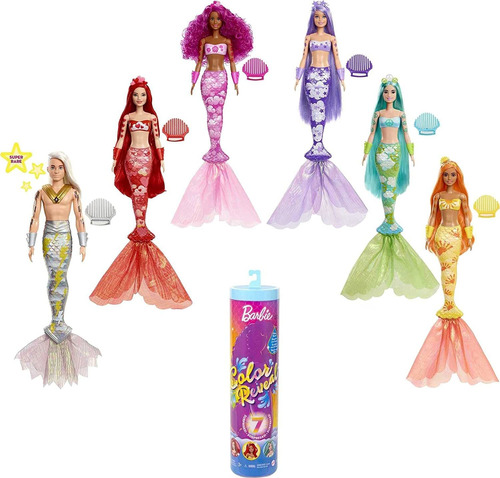 Barbie Color Reveal Sirena Muñeca 7 Sorpresas 100% Original