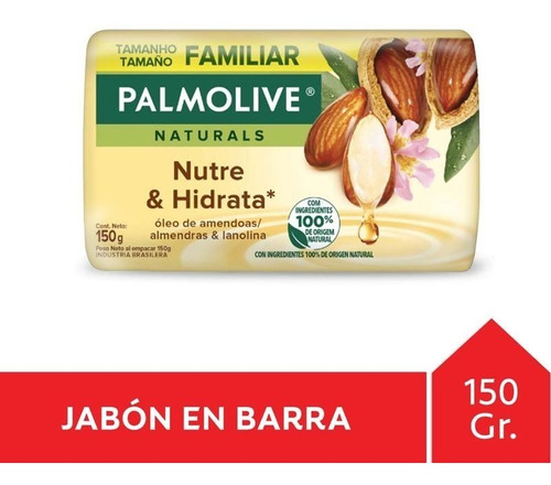 Jabon Tocador Manos Familiar Palmolive Almendras 100% Natura