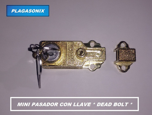 Imagen 4 de 9 de Cerrojo De Arrimar Mini Con Llave Dorado Pasador Nuevo