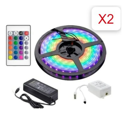 Cinta Led Multicolor Rgb 5 Metros + Control (pack 2 Unds)