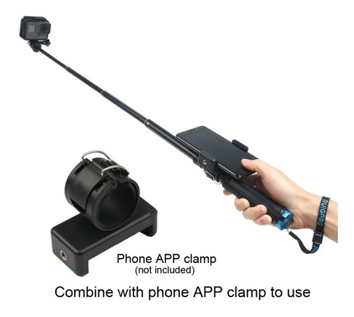 Imagen 5 de 9 de Selfie Stick Gopro Hero 9 8 Max 5 Black Retractil Aluminio
