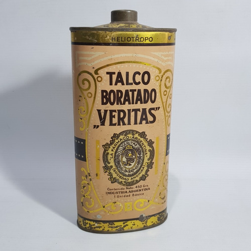 Antigua Lata Talco Veritas Chapa Litografiada 7o 3382