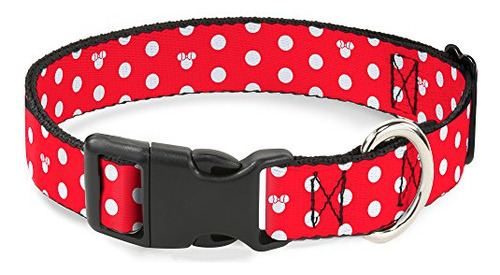 Collar Plástico Minnie Mouse - Rojo/blanco - 1/2puLG Ancho