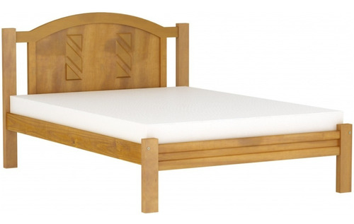 Cama 2 Plazas Madera Pino Macizo Color Miel Ebz