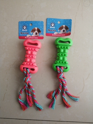 Imagen 2 de 3 de Juguete Perros Gatos Morder Y Jalar Huesito Goma 25 Cm (5v)