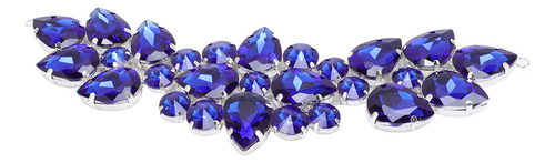 Exquisito Parche Con Diamantes De Imitación De Cristal Azul