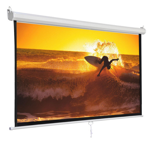 Proyector De Pantalla Manual 1: 1 Pull Down Matte Hd 120''