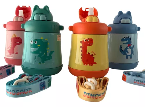 Garrafa Térmica Infantil Aço Inox 330ml Dinossauro Azul - Comprar