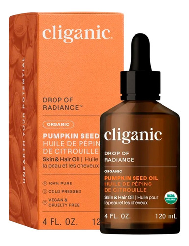 Óleo Semente Abóbora Cliganic Orgânico 120ml Importado