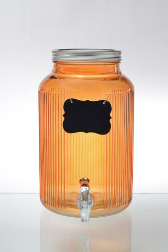 Dispensador De Agua Bebidas Vitrolero Vidrio Vintage 5.5l Naranja